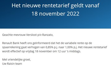 Renteverhoging Renault Bank